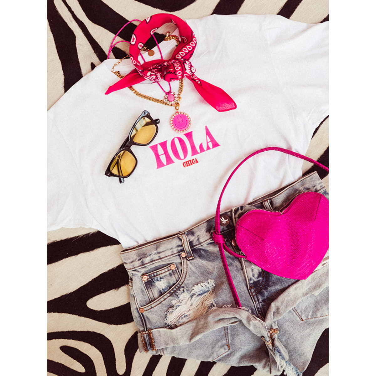 T-Shirt Rosa Samt Hola Chica