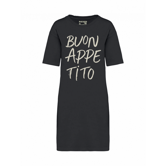 Ausgewaschenes T-Shirt-Kleid Buon Appe Tito Nude