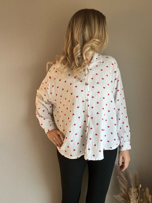 Musselin Bluse „Herz“