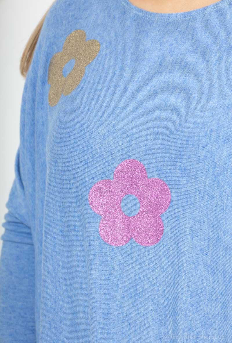 Curvy Sweatshirt „Flowers“