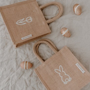 Mini Jute Shopper Tulpe & Hasi im 2er Set